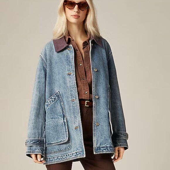 J.Crew Relaxed Barn Jacket™ in denim - Picture 1 of 13